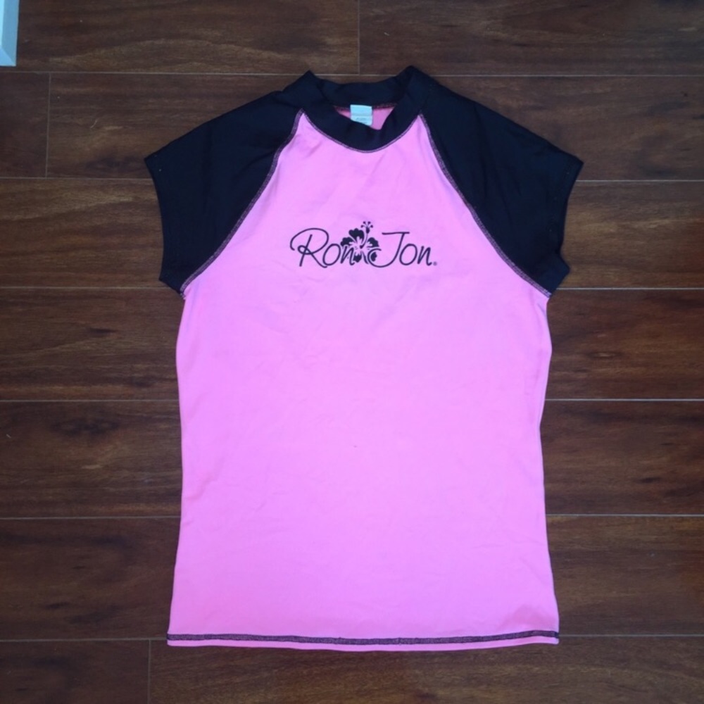 Ron Jon Surf Shop Neon Pink Rash Guard Child XL